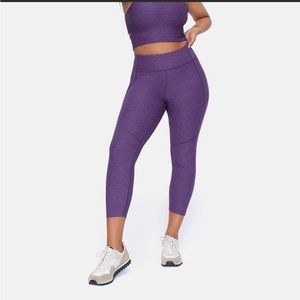 Outdoor Voices 7/8 length Purple warm up leggings size S
